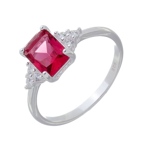 Anel Prata 925 Formatura Rosa Pink Zircônia Feminino
