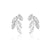 Brinco Ear Cuff folhas de Prata e Zirconia
