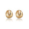 Brinco Argola oval corte a laser lisa Folheado Gold 18k