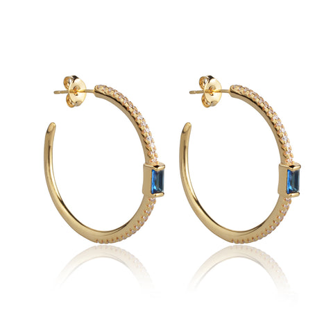 Brinco Argola com Zircônia Folheado Gold 18k