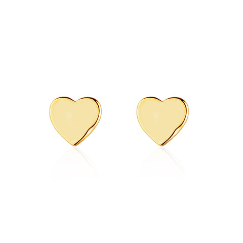 Brinco Mini Coração Liso Gold 18K