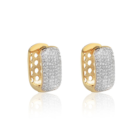Brinco Argola com Aplique em Ródio Gold 18K