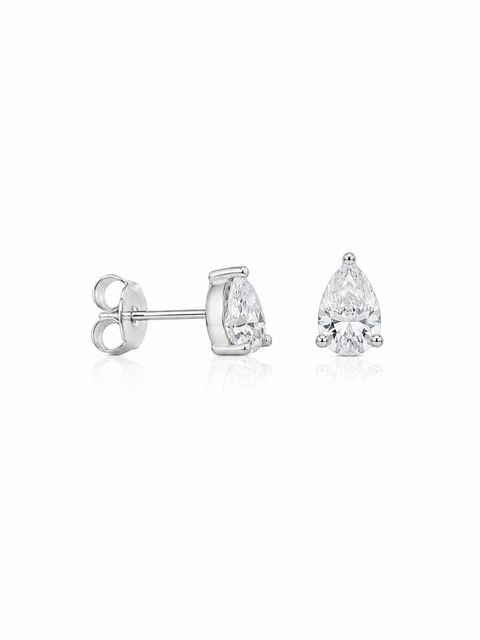 Brinco Gota Ponto de Luz Zircônia 5x7mm Prata 925
