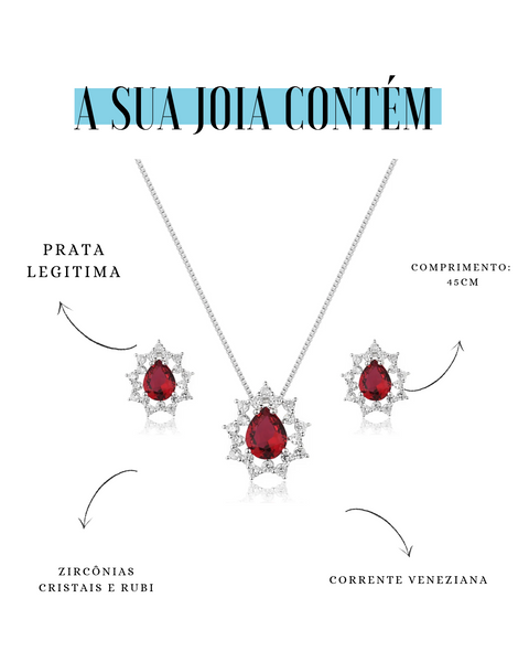 Conjunto Elisabeth em Prata