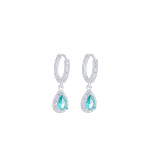 Argola de Prata com pingente gota zircônia
