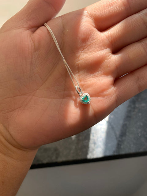 Colar Prata 925 Pingente Coração Feminino Delicado Zircônias
