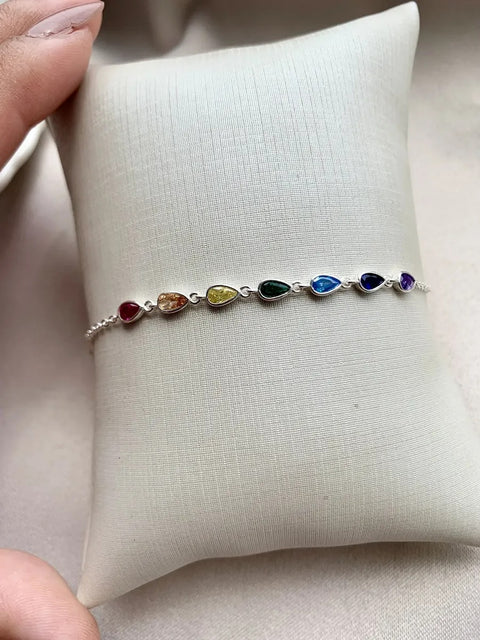 Tornozeleira de Prata Elis com Gota Zircônia