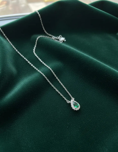 Colar Gota Prata 925 com Zircônia