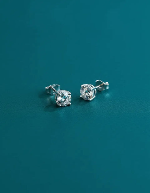 Brinco Ponto de Luz Prata 925 Zircônia Cristal 6mm Feminino