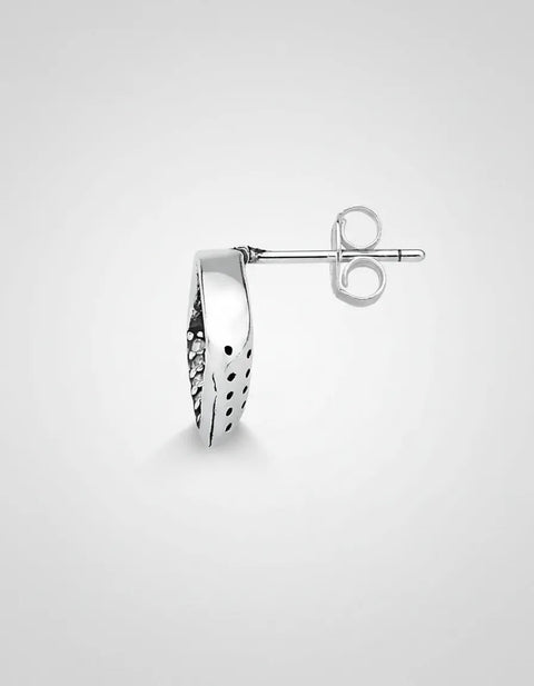 Brinco de Prata Aro Vazado com Zircônias Cristal