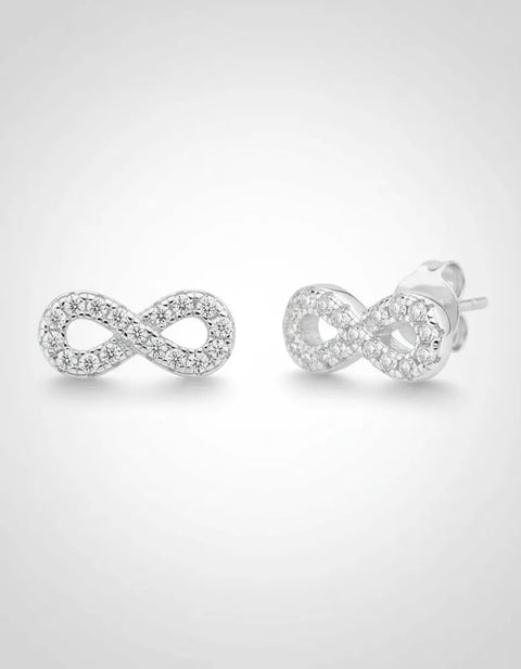 Brinco de Prata Infinito com Zircônia Cristal