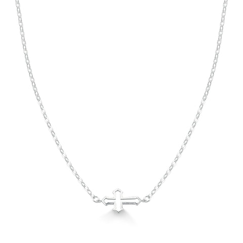 Choker em Prata com Pingente em Cruz