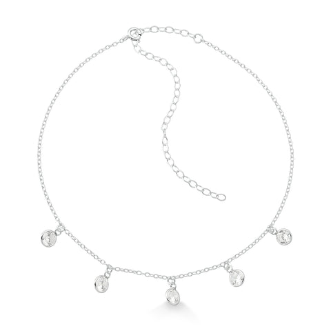 Choker em Prata com Zircônias Cristal