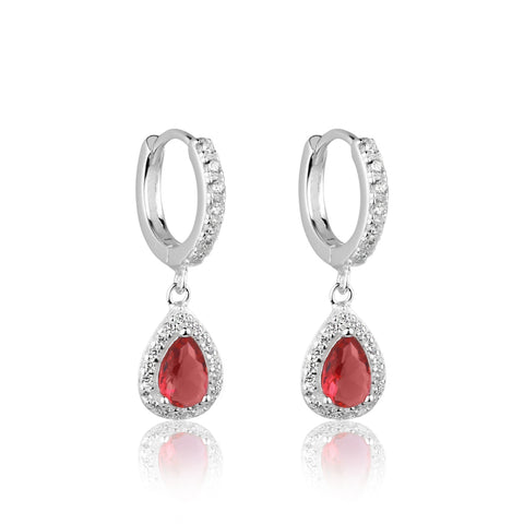 Argola de Prata com pingente gota zircônia