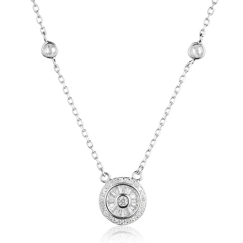 Choker Prata 925 joia Pizza cravejado com zircônias preciosas