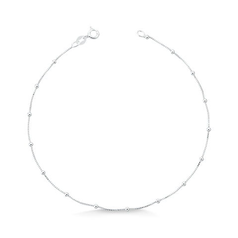 Pulseira de Prata 15mm Veneziana com Bolinhas 18cm