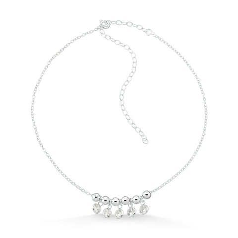 Choker em Prata Bolinhas e Pontos de Luz em Zircônia Cristal