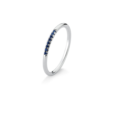 Anel de Prata Aparador com Zircônia Azul