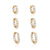 Brinco Trio de Argolas com Zircônia Frente e Verso Gold 18K