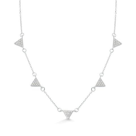 Colar de Prata Triangulo em Zircônias